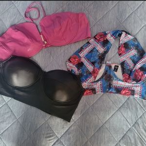 Pink and Black Women's Intimates Set